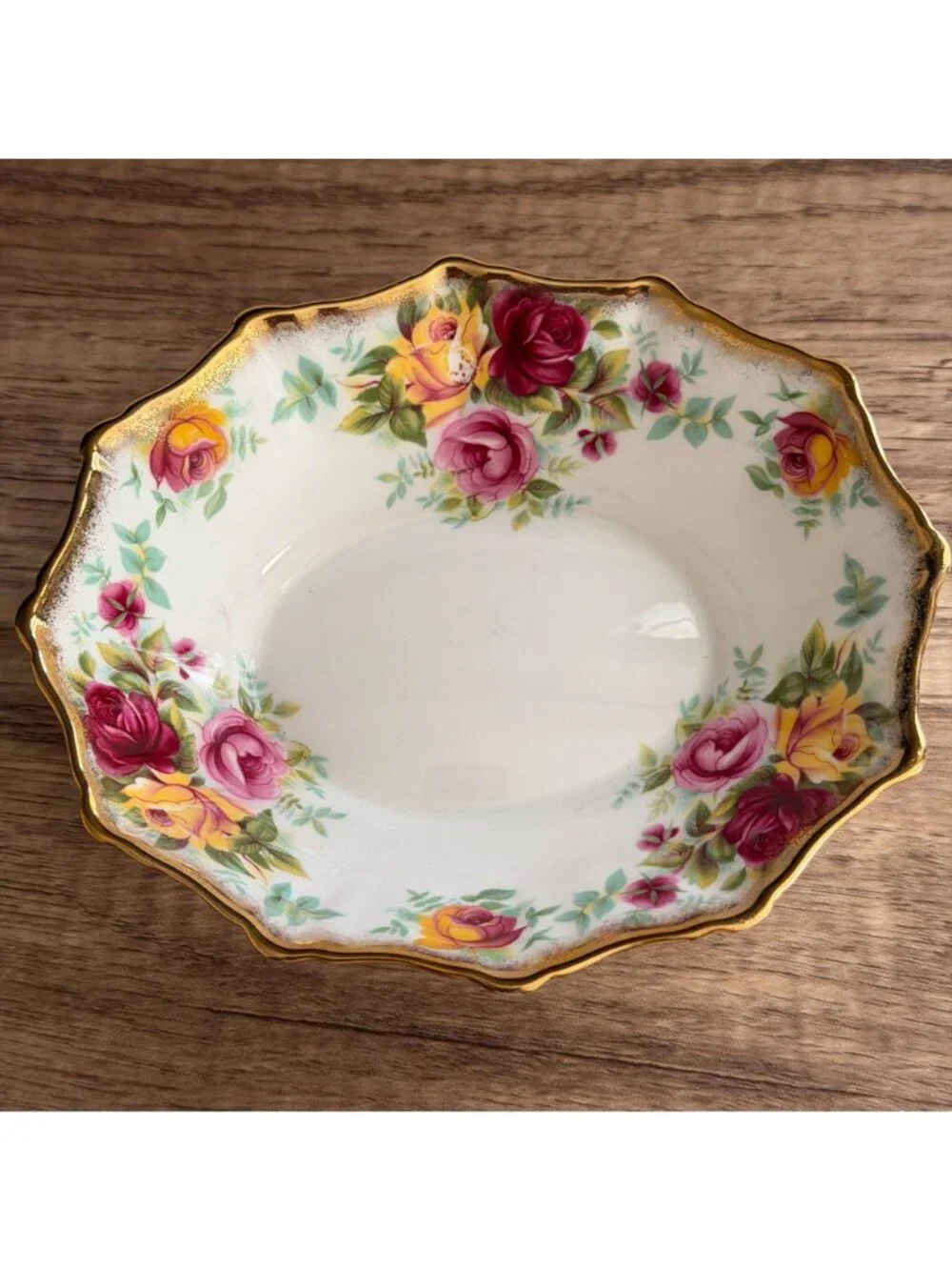 Vintage 60s Royal Stafford Bouquet Pattern Bone China Trinket Dish 5.25